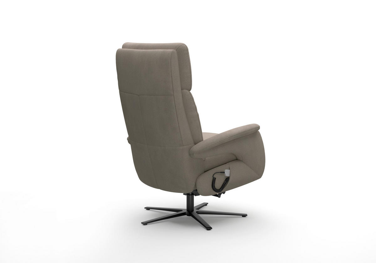 RELAXSESSEL in Textil Schlammfarben  - Schlammfarben/Schwarz, Basics, Textil/Metall (86/111/86cm) - Sit & More