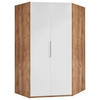ECKSCHRANK 120/236/120 cm Weiß, Eichefarben  - Chromfarben/Eichefarben, MODERN, Holzwerkstoff (120/236/120cm) - MID.YOU