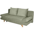 SCHLAFSOFA mit Schlafen auf Sitzhöhe, haustierfreundlicher Bezug Cord Olivgrün - Buchefarben/Olivgrün, KONVENTIONELL, Holz/Textil (200/75/85cm) - Carryhome