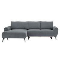 ECKSOFA in Webstoff Grau  - Schwarz/Grau, Design, Textil/Metall (170/272cm) - Welnova
