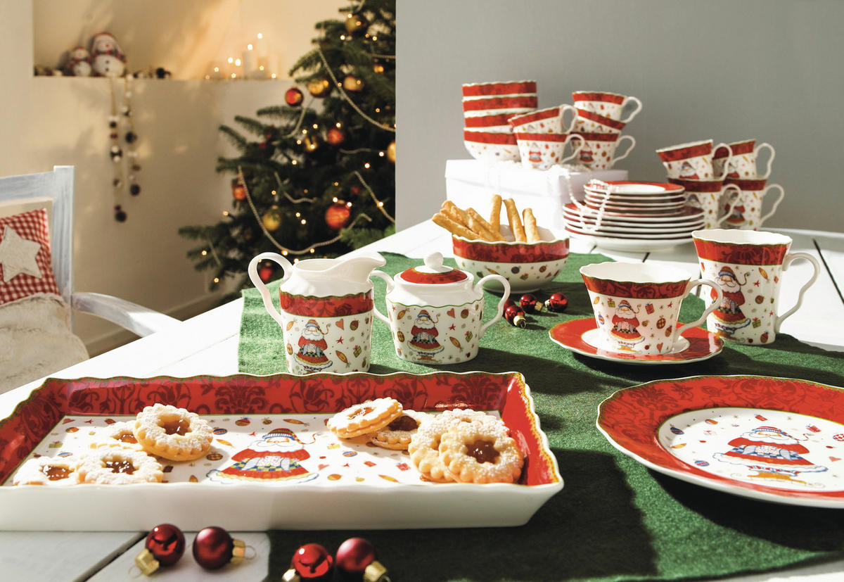 KAVNI SERVIS   18-delni      - večbarvno, Basics, keramika - X-Mas