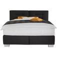 BOXSPRINGBETT 200/220 cm  in Schwarz  - Alufarben/Schwarz, KONVENTIONELL, Textil/Metall (200/220cm) - Dieter Knoll