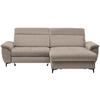 ECKSOFA in Chenille Hellbraun  - Hellbraun/Schwarz, Design, Textil/Metall (185/256cm) - Stylife