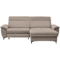ECKSOFA in Chenille Hellbraun  - Hellbraun/Schwarz, Design, Textil/Metall (185/256cm) - Stylife