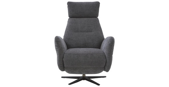 RELAXSESSEL Flachgewebe Kopfteilverstellung, Fußteilverstellung, Rücken echt - Dunkelgrau/Schwarz, Design, Textil/Metall (78/113/90cm) - Dieter Knoll