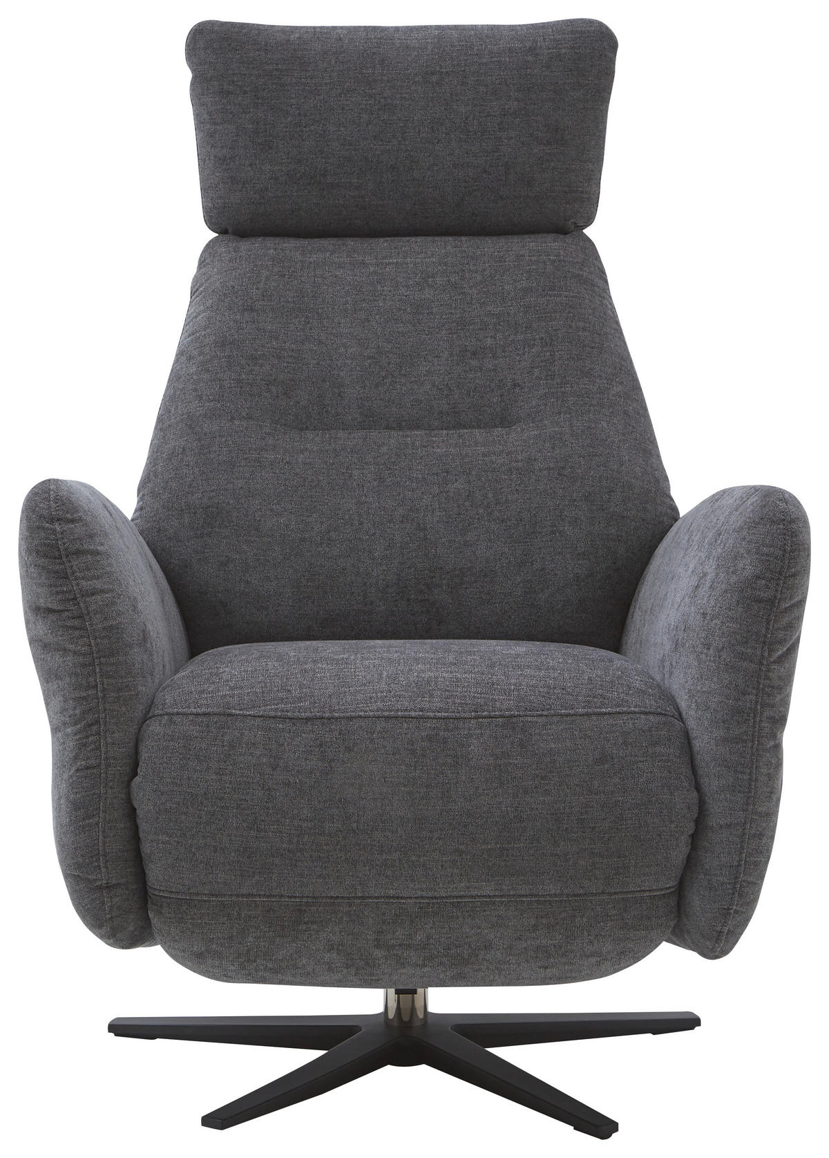 RELAXSESSEL Flachgewebe Kopfteilverstellung, Fußteilverstellung, Rücken echt    - Dunkelgrau/Schwarz, Design, Textil/Metall (78/113/90cm) - Dieter Knoll