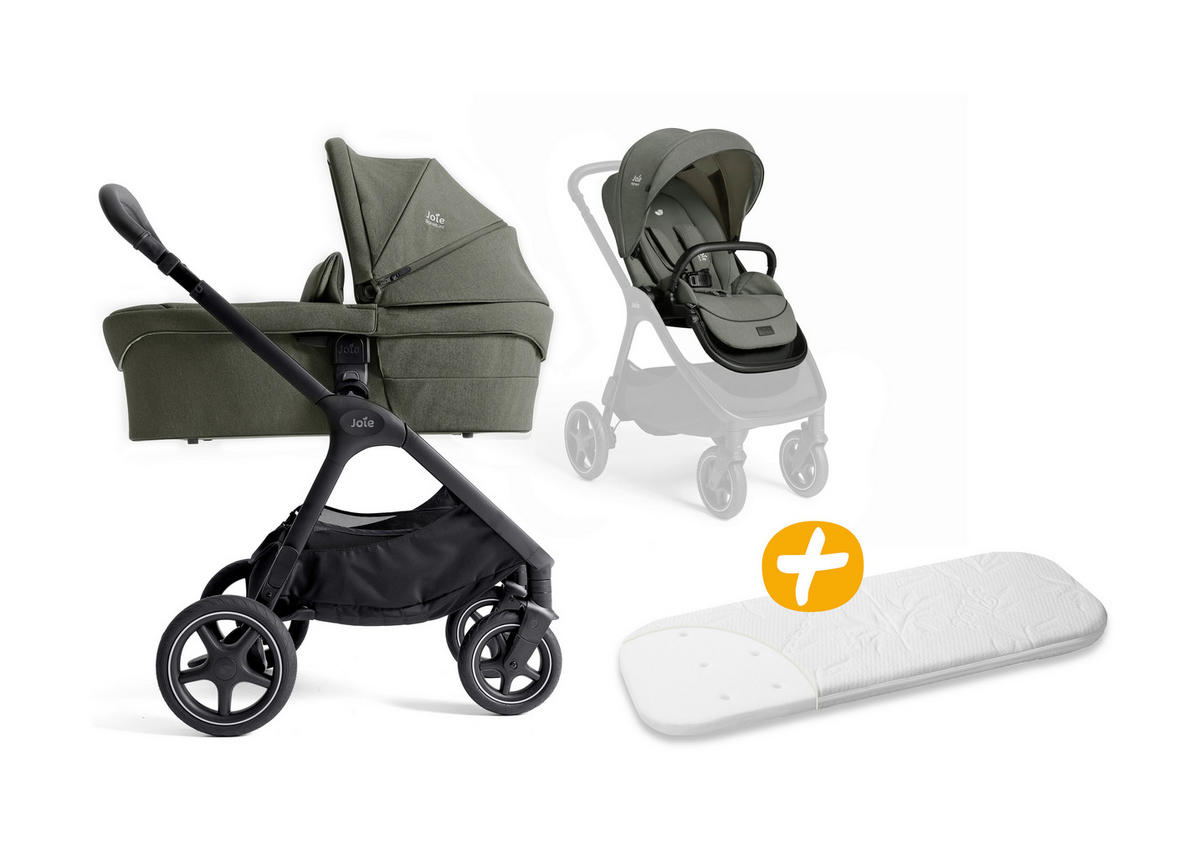 KINDERWAGENSET Finiti 2in1  - Salbeigrün/Schwarz, Basics, Textil/Metall (63/111/93cm) - JOIE SIGNATURE