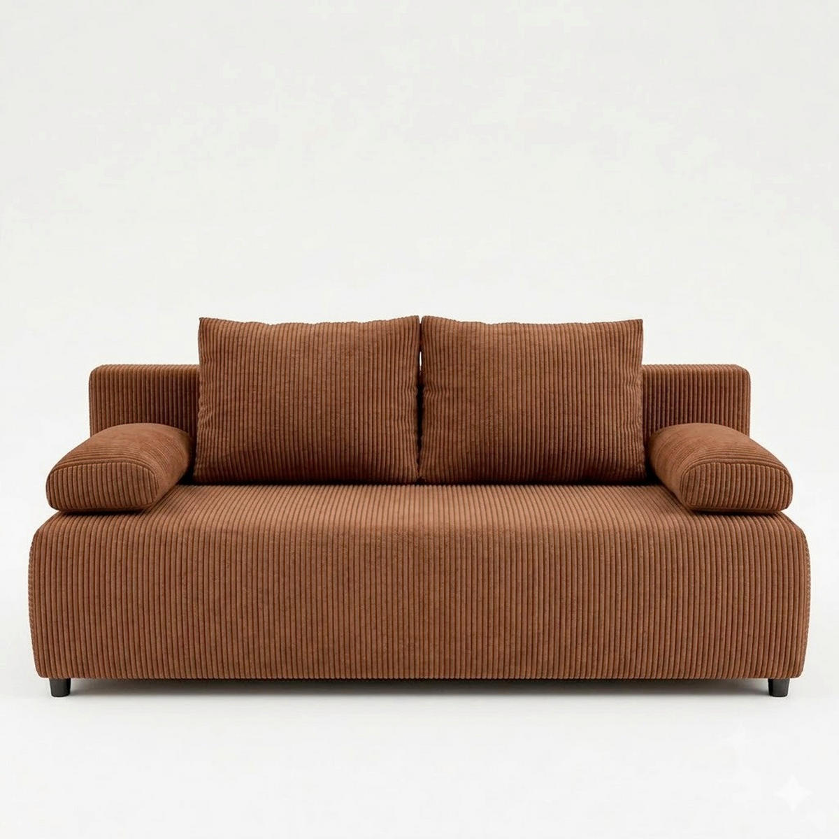 SCHLAFSOFA MILKY Cord Hellrot  inkl. Rückenkissen, Armlehnenkissen, Bettkasten  - Hellrot/Schwarz, Design, Kunststoff/Textil (206/87/88cm) - MID.YOU
