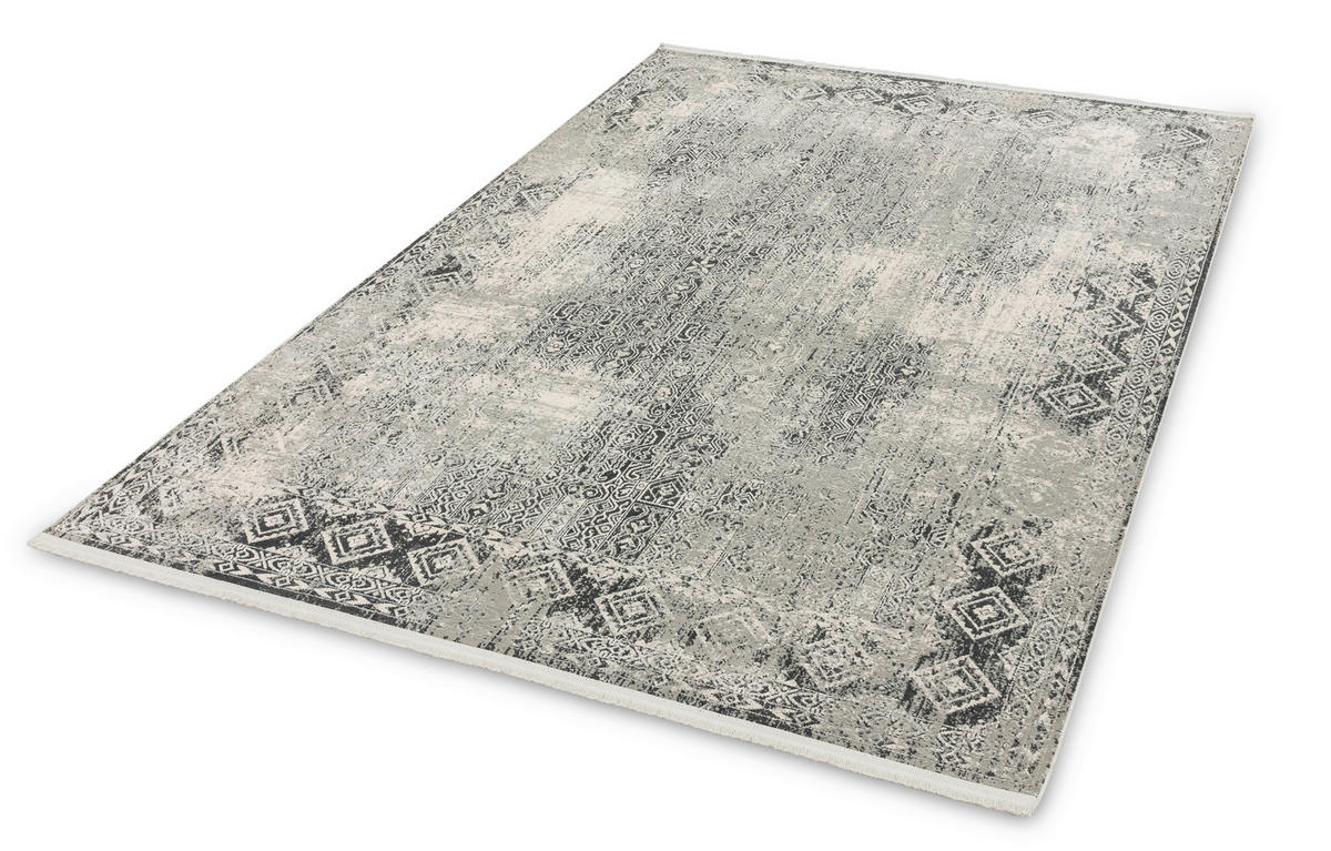 WEBTEPPICH 140/200 cm Positano Creme, Grau, Hellgrau, Dunkelgrau  - Dunkelgrau/Creme, KONVENTIONELL, Textil (140/200cm) - Novel
