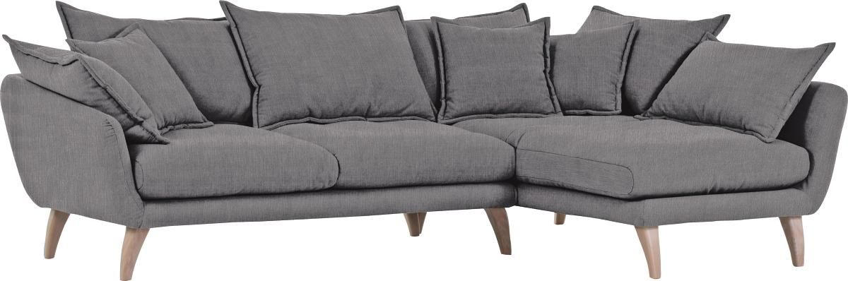 Wohnlandschaft in Textil Grau