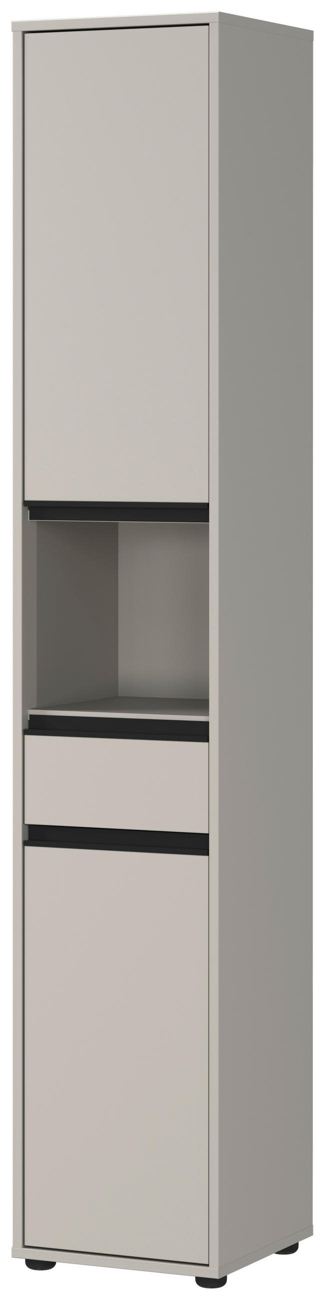 HOCHSCHRANK 33/181/34 cm - Schwarz/Grau, MODERN, Holzwerkstoff/Kunststoff (33/181/34cm) - Germania