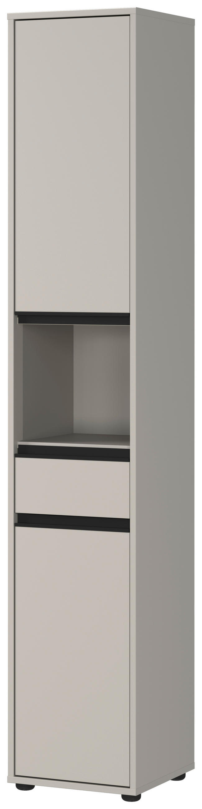 HOCHSCHRANK 33/181/34 cm  - Schwarz/Grau, MODERN, Holzwerkstoff/Kunststoff (33/181/34cm) - Germania