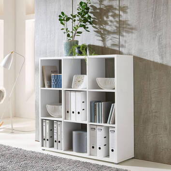 REGAL Weiß  - Silberfarben/Weiß, MODERN, Holzwerkstoff/Kunststoff (106,5/108,5/33cm) - MID.YOU