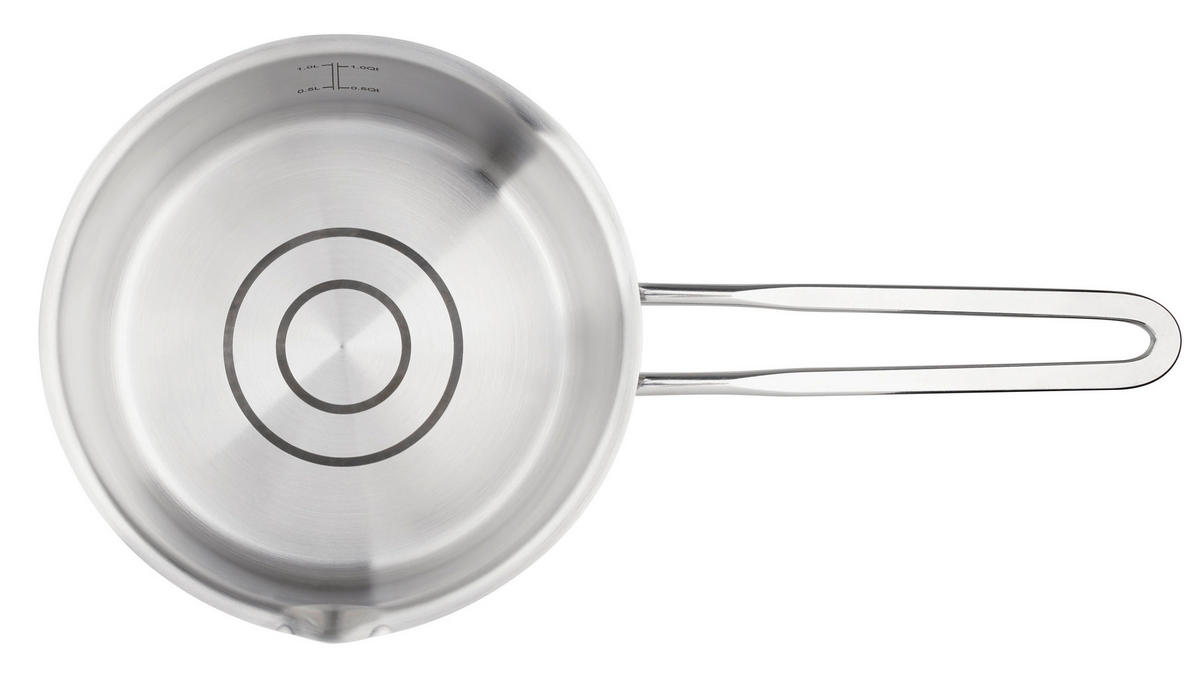 Cratiță Cu Coadă 1,0 L  - culoare inox, Design, metal (16cm) - Chefkoch+Fackelmann