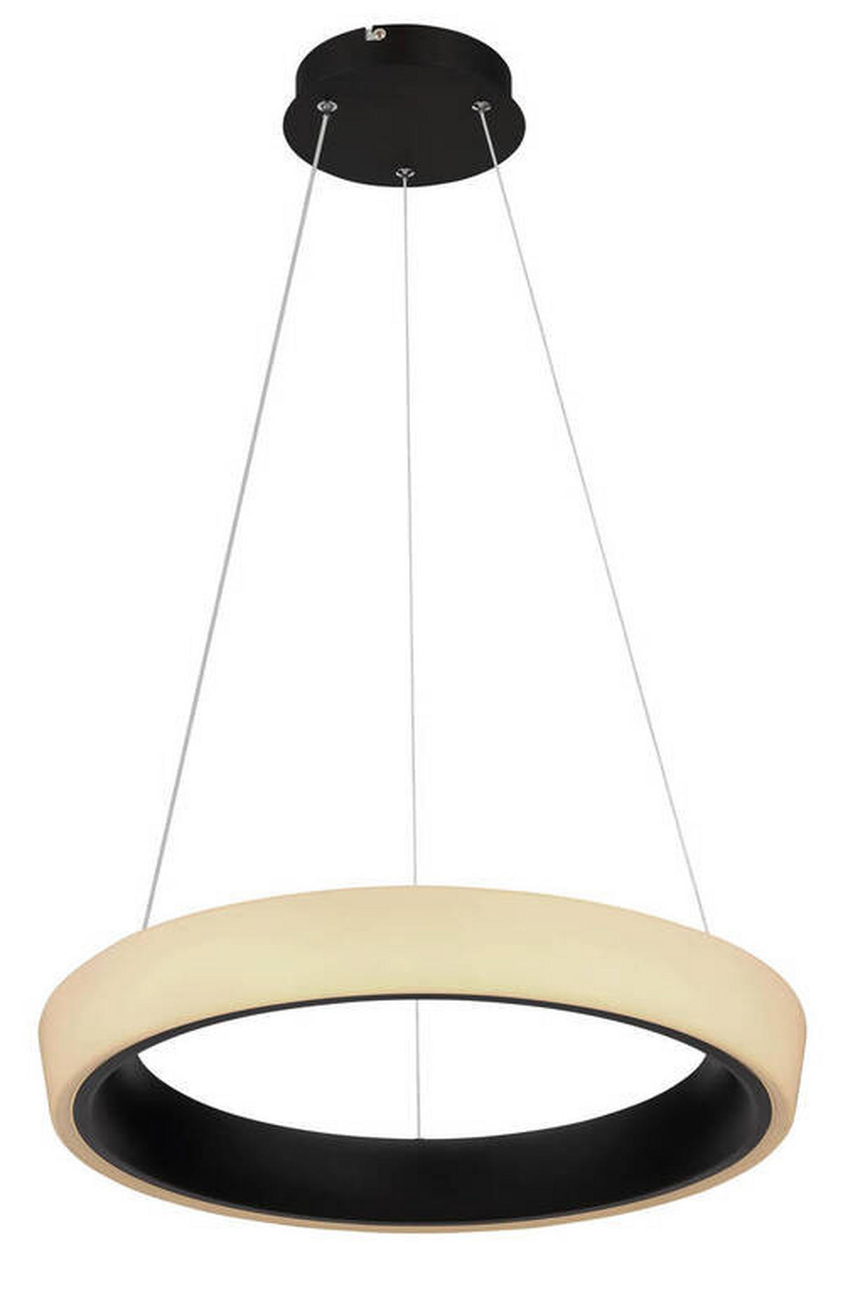 LED-HÄNGLAMPA Tabano 49,5/120 cm  - opal/svart, Design, metall/plast (49,5/120cm) - Globo
