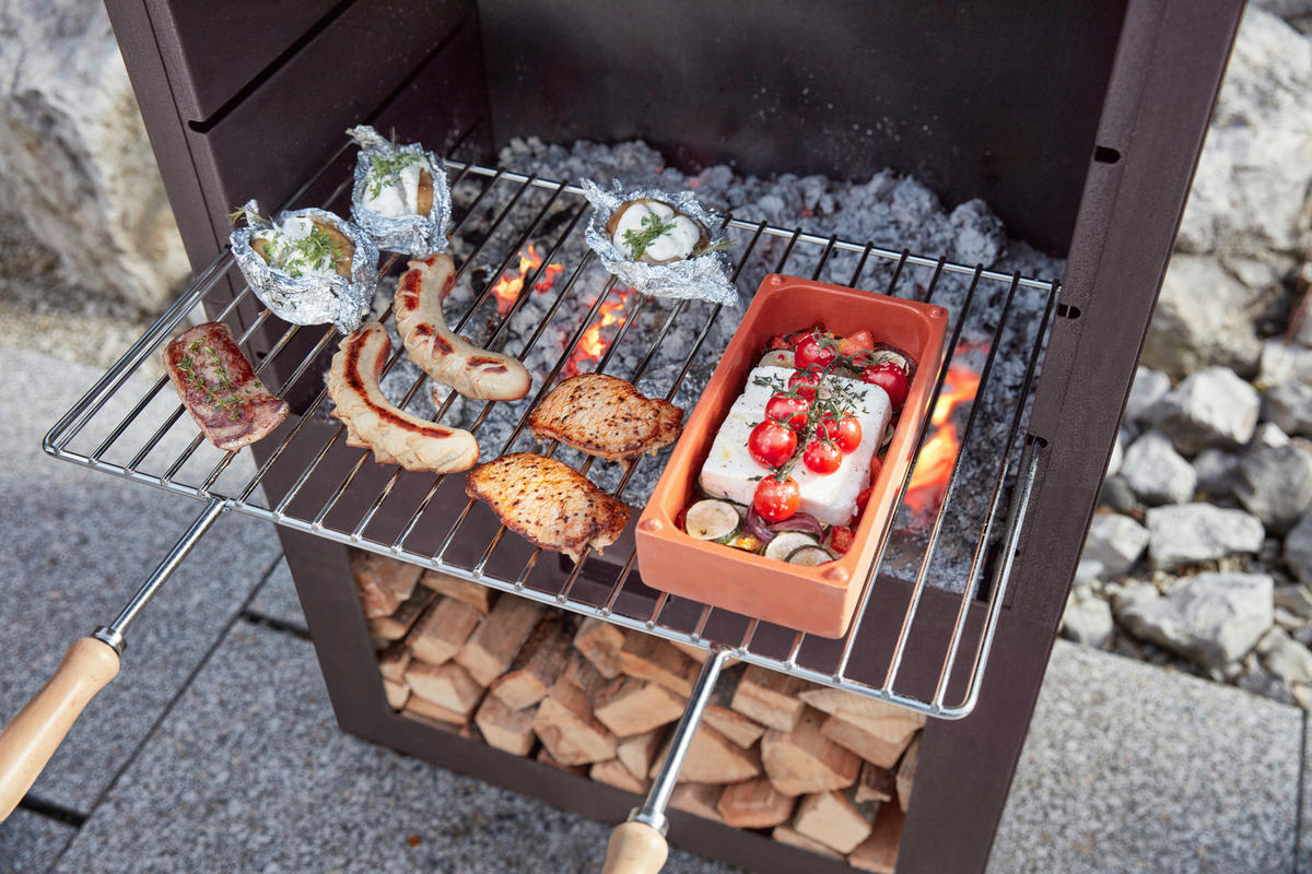 HOLZKOHLEGRILL - Rostfarben, Design, Metall (41/223/70cm) - Nouvel