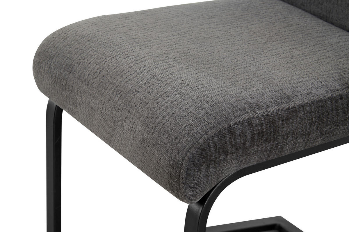 SCHWINGSTUHL-SET 2 Stück  in Webstoff  - Anthrazit/Schwarz, MODERN, Textil/Metall (43/98/59cm) - MID.YOU