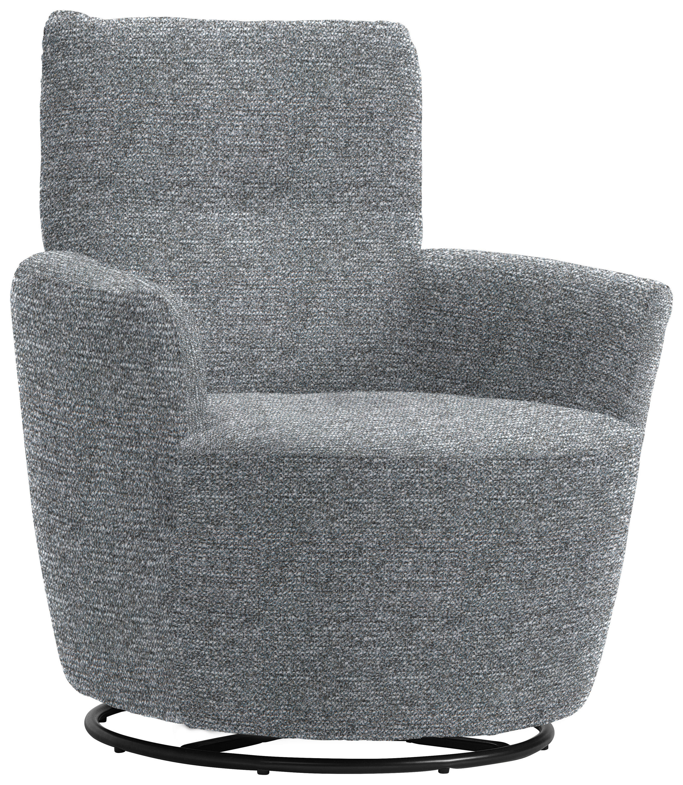 SESSEL in Chenille, Flachgewebe Blaugrau  - Blaugrau/Schwarz, Design, Textil/Metall (81/92/84cm) - Xora