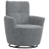 SESSEL in Chenille, Flachgewebe Blaugrau  - Blaugrau/Schwarz, Design, Textil/Metall (81/92/84cm) - Xora
