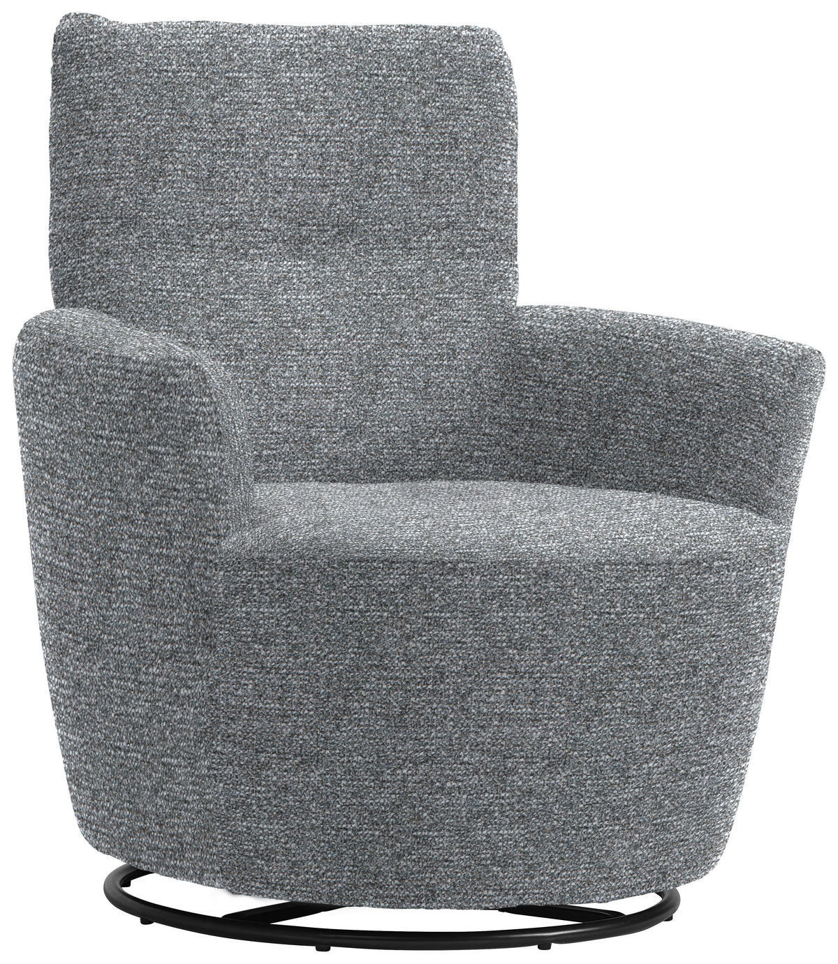 SESSEL in Chenille, Flachgewebe Blaugrau  - Blaugrau/Schwarz, Design, Textil/Metall (81/92/84cm) - Xora