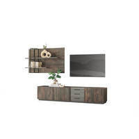 WOHNWAND 2-teilig  in Anthrazit, Eichefarben  316/180/45 cm  - Eichefarben/Anthrazit, Design, Holzwerkstoff/Metall (316/180/45cm) - MID.YOU