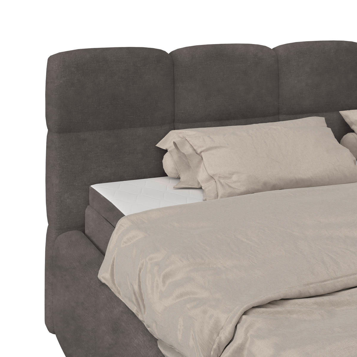 POLSTERBETT 160/200 cm,  in Anthrazit, Matratze, Bettkasten, H3 = fest  - Anthrazit/Schwarz, Trend, Kunststoff/Textil (160/200cm)