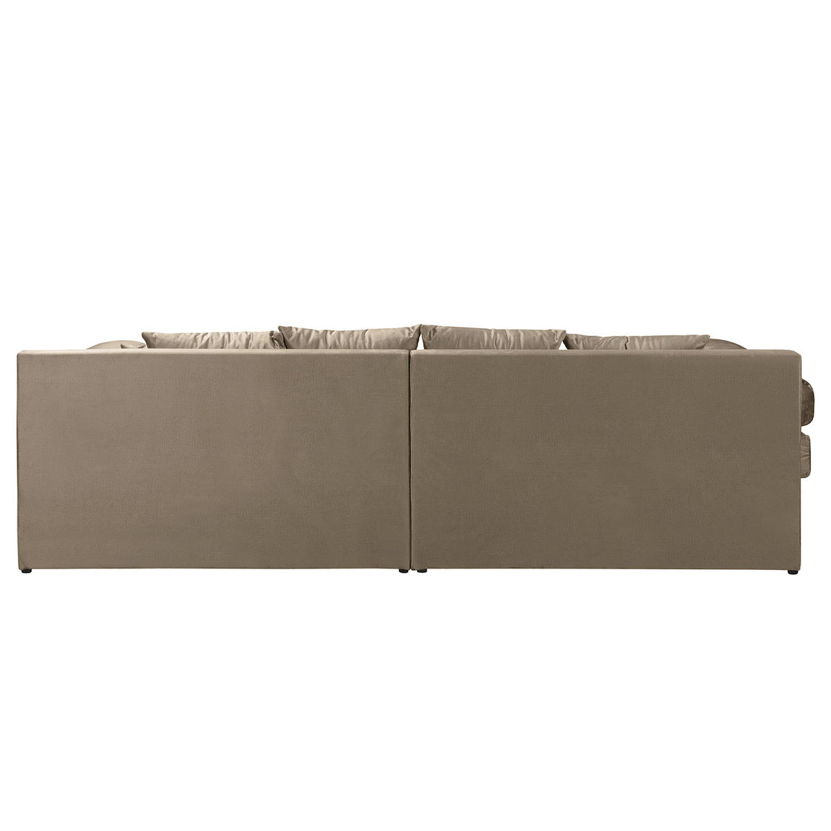 ECKSOFA Naomi in Velours Braun Rückenkissen  284/243 cm  - Schwarz/Braun, Design, Kunststoff/Textil (284/243cm) - P & B
