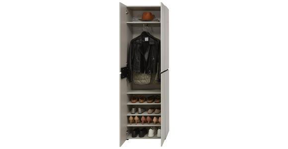 GARDEROBENSCHRANK 60/199/37 cm  - Kaschmir/Schwarz, Design, Holzwerkstoff/Kunststoff (60/199/37cm) - Voleo