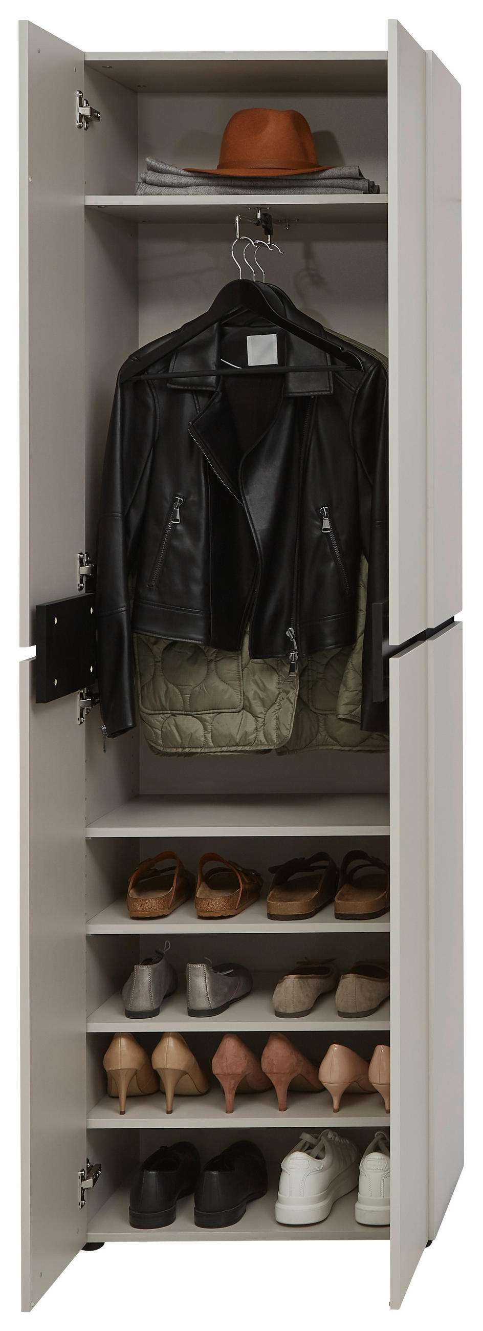 GARDEROBENSCHRANK  in 60/199/37 cm  - Kaschmir/Schwarz, Design, Holzwerkstoff/Kunststoff (60/199/37cm) - Voleo