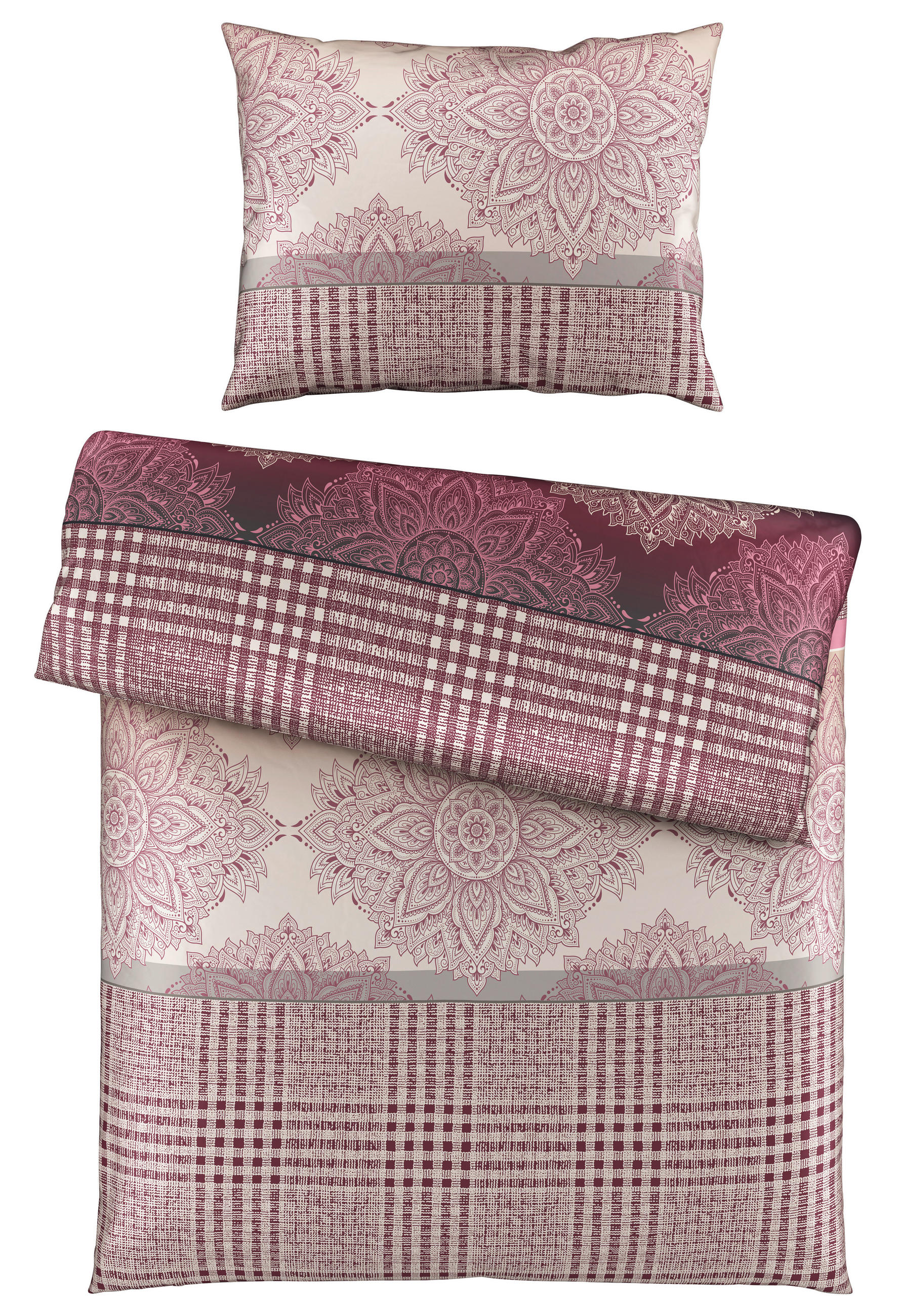 BETTWÄSCHE PAOLA Satin 140/200 cm  - Bordeaux, KONVENTIONELL, Textil (140/200cm) - Esposa