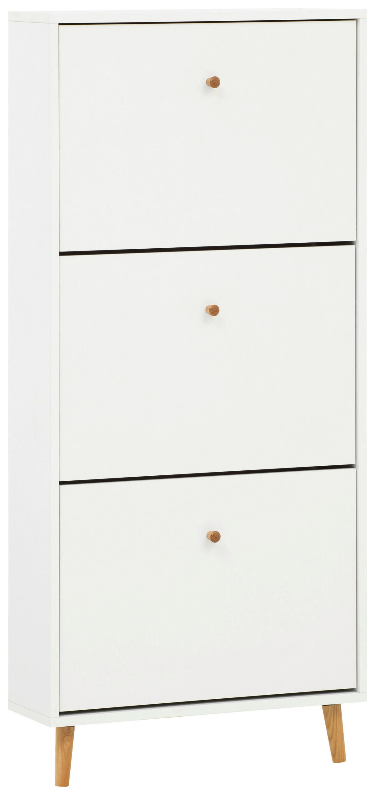 SCHUHKIPPER - Weiß, Design, Holz/Holzwerkstoff (59,8/131/19,55cm) - MID.YOU