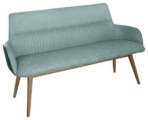 SITZBANK 157/88/62,5 cm Webstoff Eichefarben, Jadegrün Wildeiche vollmassiv  - Jadegrün/Eichefarben, KONVENTIONELL, Holz/Textil (157/88/62,5cm) - Linea Natura