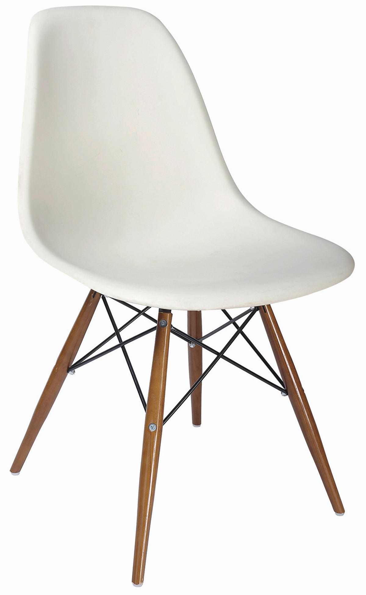 SCAUN in lemn, metal, plastic alb  - culoare lemn fag/alb, Design, plastic/lemn (54/81/47cm) - Carryhome