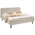 POLSTERBETT gepolstertes Kopfteil, Lattenrost, Bettkasten Beige 120/200 cm  - Birkefarben/Beige, Design, Holz/Textil (120/200cm) - Xora