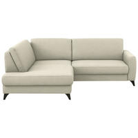 ECKSOFA  Chenille Silberfarben  - Silberfarben/Schwarz, Design, Textil/Metall (182/239cm) - Beldomo Comfort