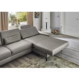ECKSOFA  in Echtleder Hellgrau  334/176 cm  - Hellgrau/Schwarz, Design, Leder/Metall (334/176cm) - Dieter Knoll