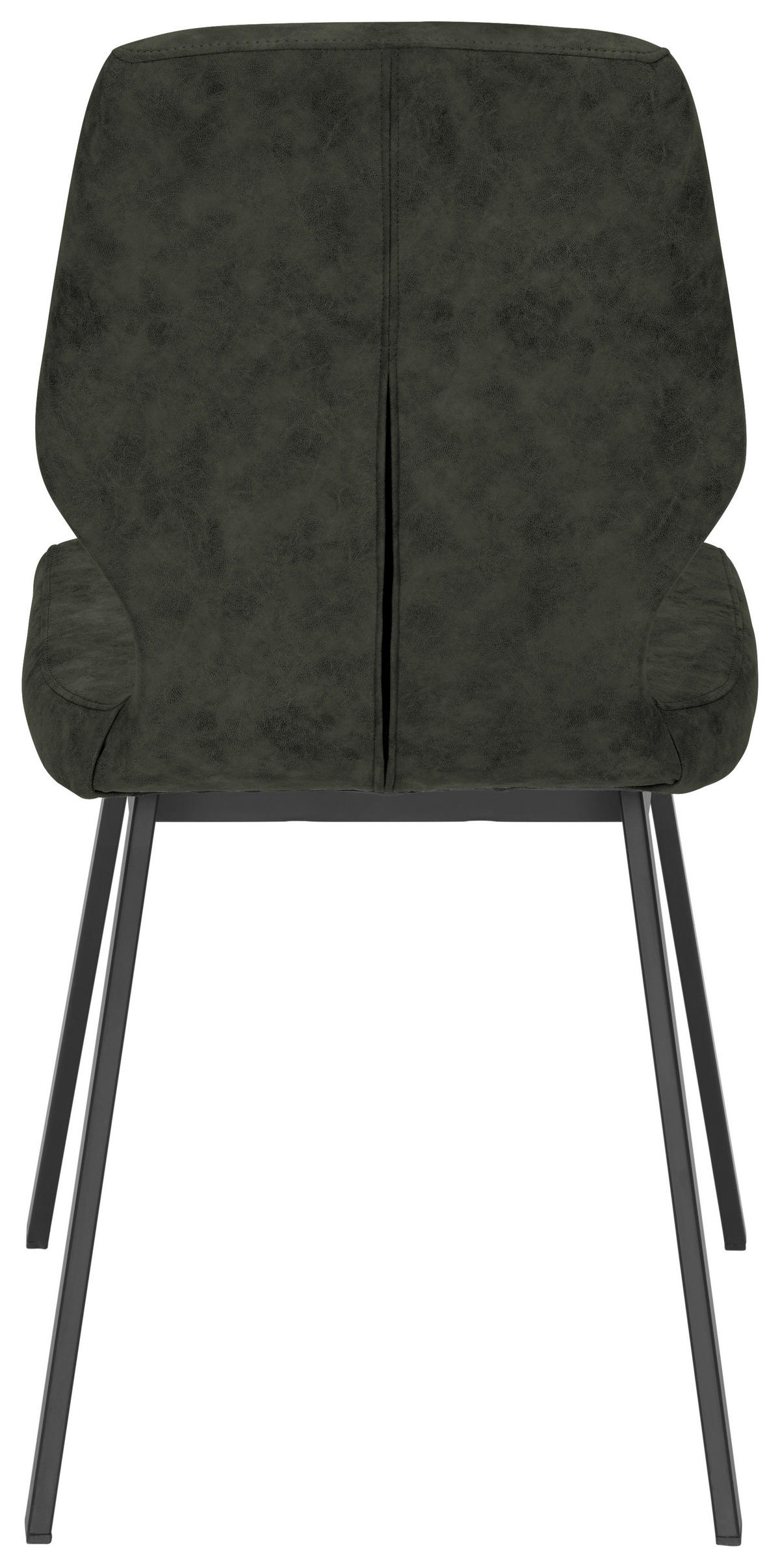STUHL  in Eisen Mikrofaser Metall, Textil  - Dunkelgrün/Schwarz, MODERN, Textil/Metall (46/91/61cm) - Venda