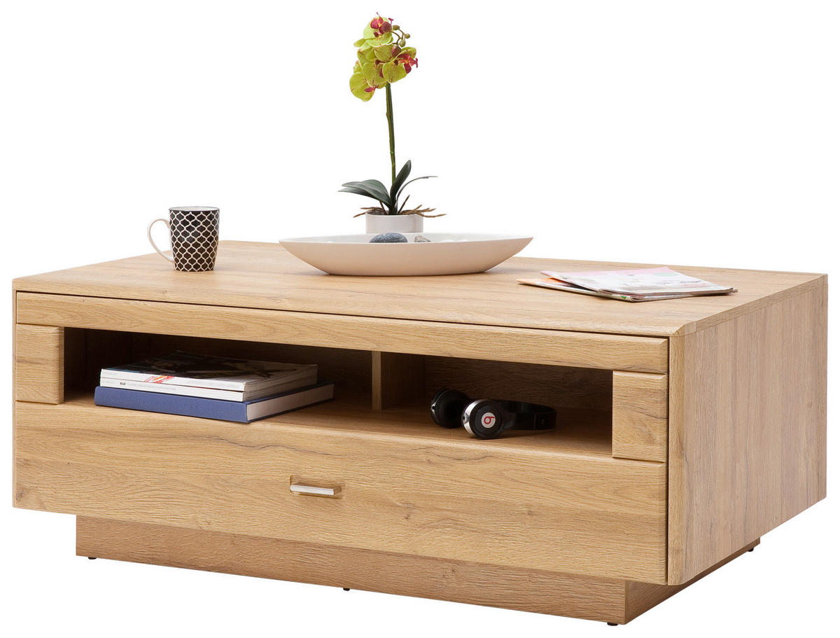 COUCHTISCH 115/70/45 cm rechteckig Eichefarben  - Eichefarben/Silberfarben, KONVENTIONELL, Holzwerkstoff/Metall (115/70/45cm) - Cantus