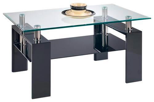 KONFERENČNÍ STOLEK, černá, sklo, kompozitní dřevo, 110/55/60 cm - černá, Basics, kompozitní dřevo/sklo (110/55/60cm) - Boxxx