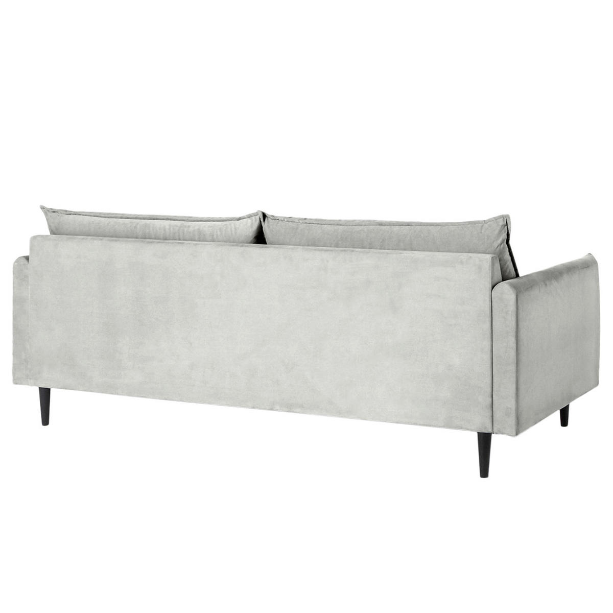 3-SITZER-SOFA JULI in Samt Grau  - Schwarz/Grau, Design, Holz/Textil (203/86/100cm) - P & B
