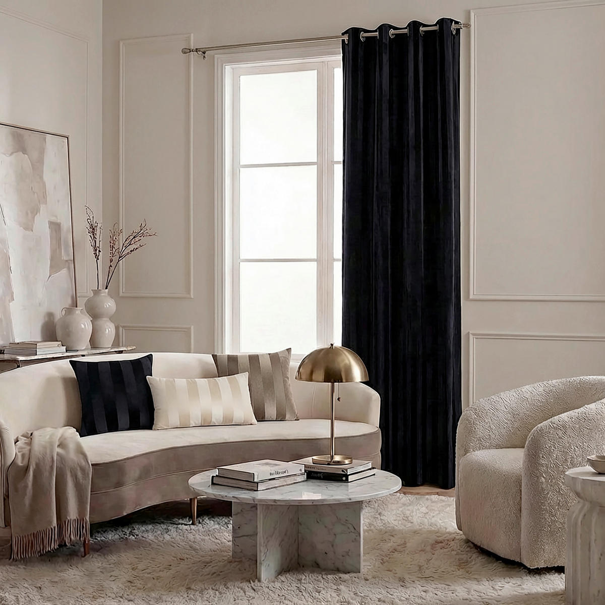 FERTIGVORHANG blickdicht  - Schwarz, Basics, Textil (135/240cm)