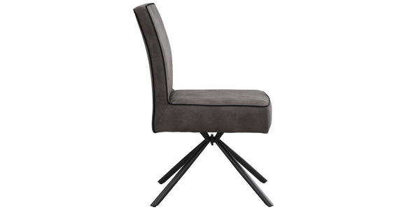 STUHL - Schwarz/Grau, Design, Textil/Metall (46,5/91/62,5cm) - Ambia Home