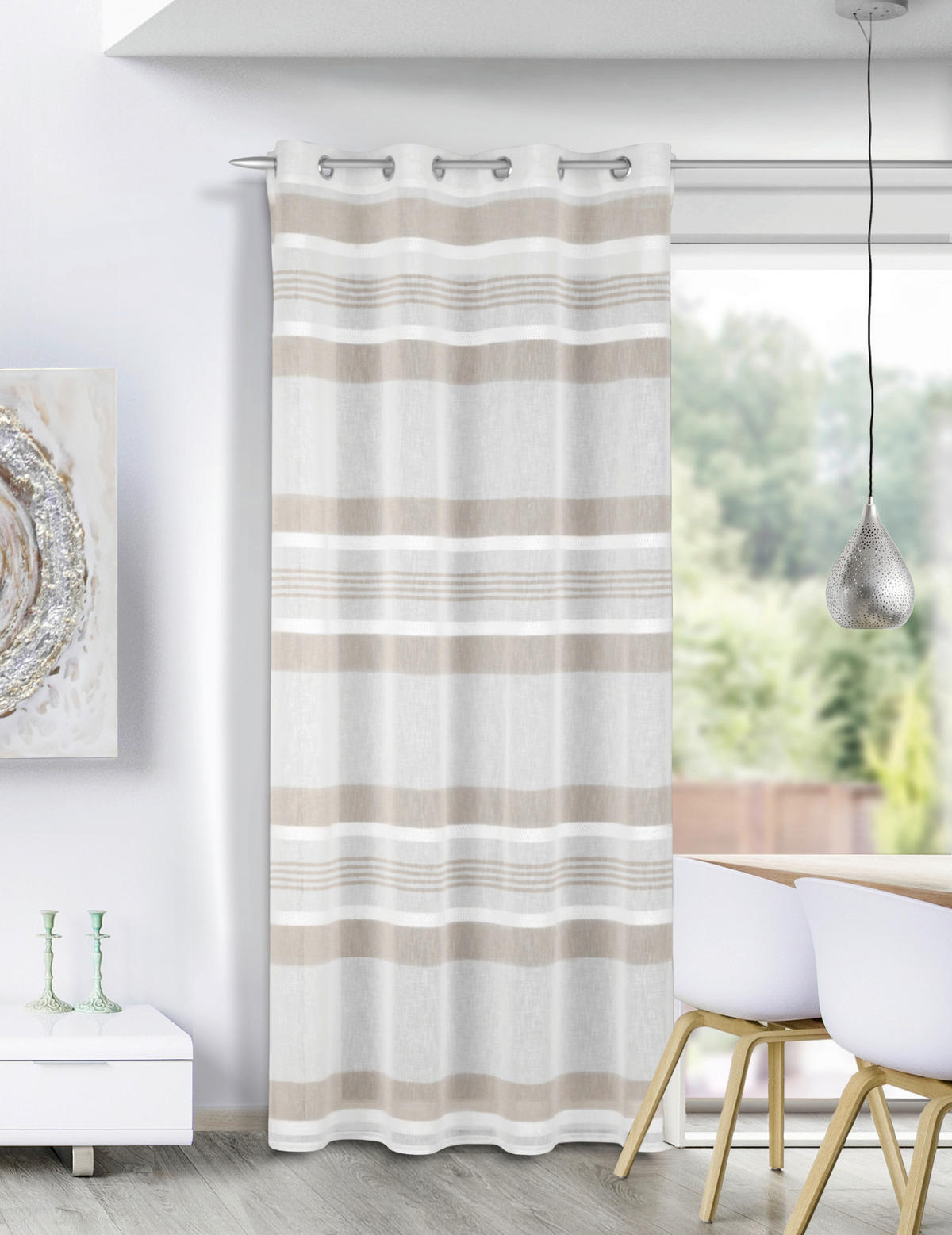 ÖSENSCHAL halbtransparent 135/245 cm   - Beige/Creme, Basics, Textil (135/245cm)