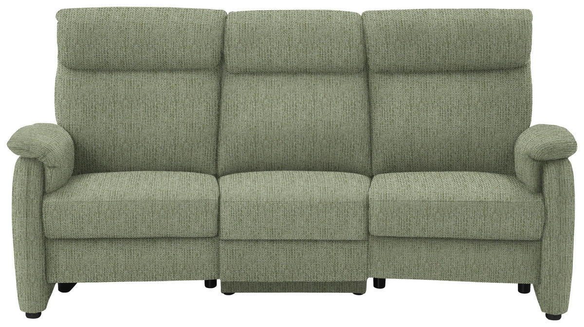 TRAPEZSOFA in Flachgewebe Olivgrün  - Schwarz/Olivgrün, Konventionell, Textil/Metall (219/107/97cm) - Pure Home Comfort