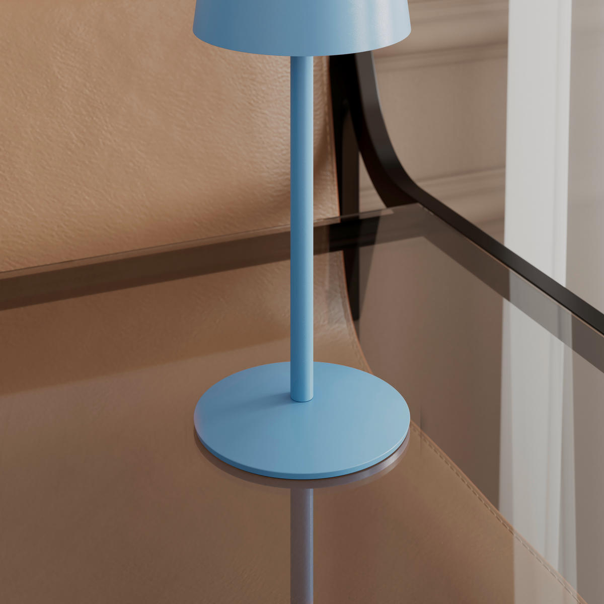 PUNJIVA STONA LAMPA - svetloplava, Osnovno, metal (9/22cm) - Novel