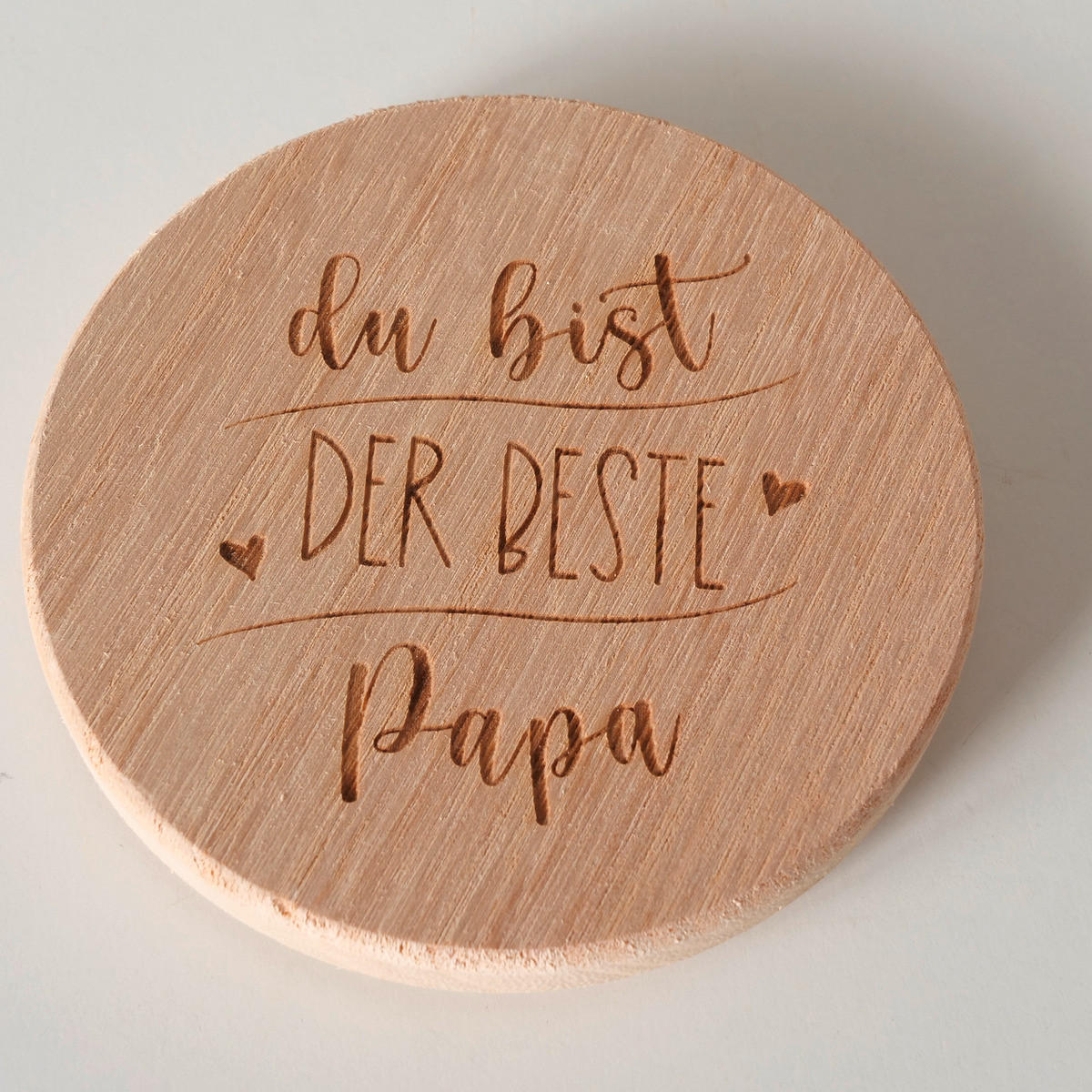 GLASUNTERSETZER  10 cm - Naturfarben, Basics, Holz (10cm)