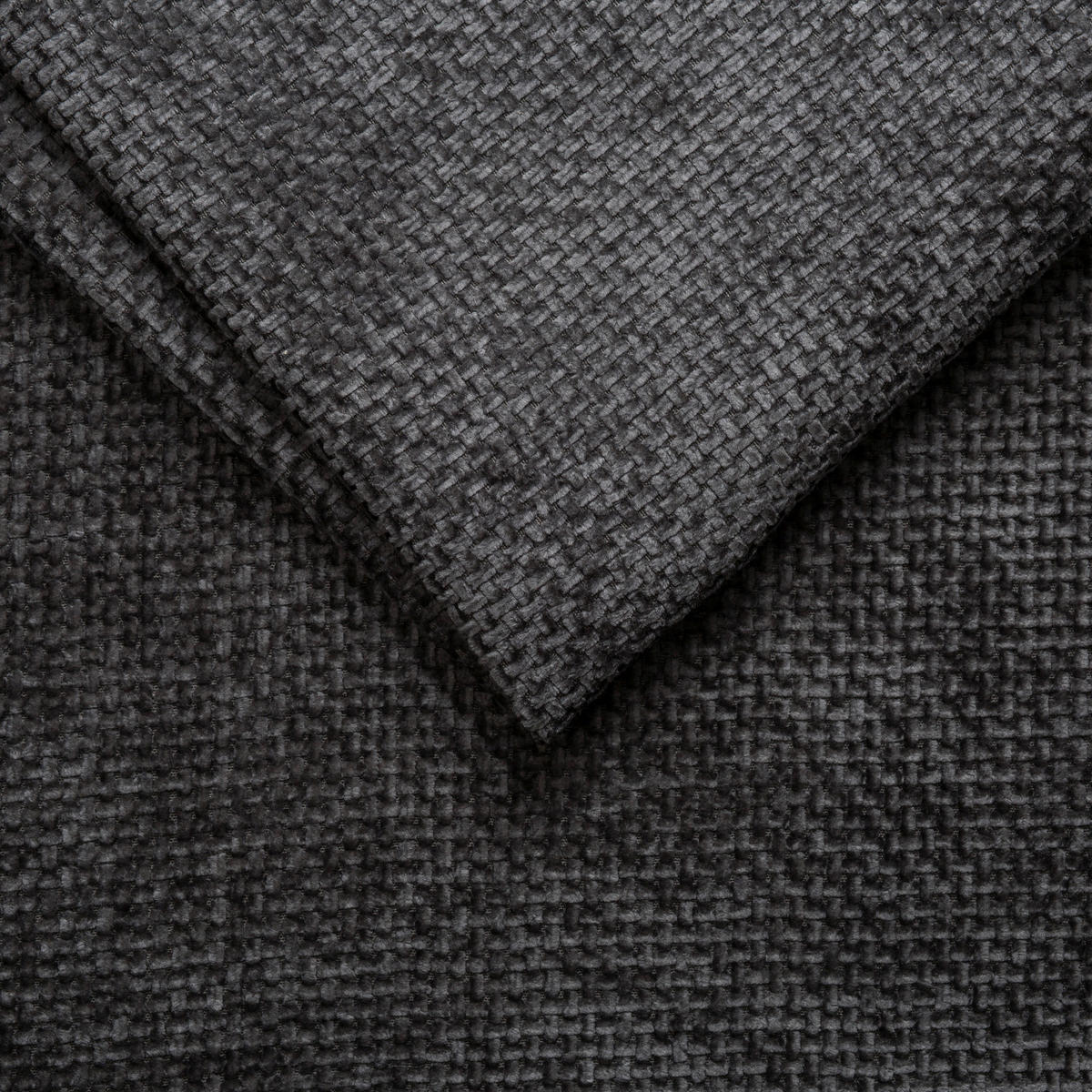 SCHLAFSOFA Struktur Dunkelgrau  inkl. Zierkissen, Rückenkissen, Bettkasten, Schlaffunktion, Rücken echt  - Dunkelgrau/Schwarz, KONVENTIONELL, Kunststoff/Textil (253/87/102cm) - Xora