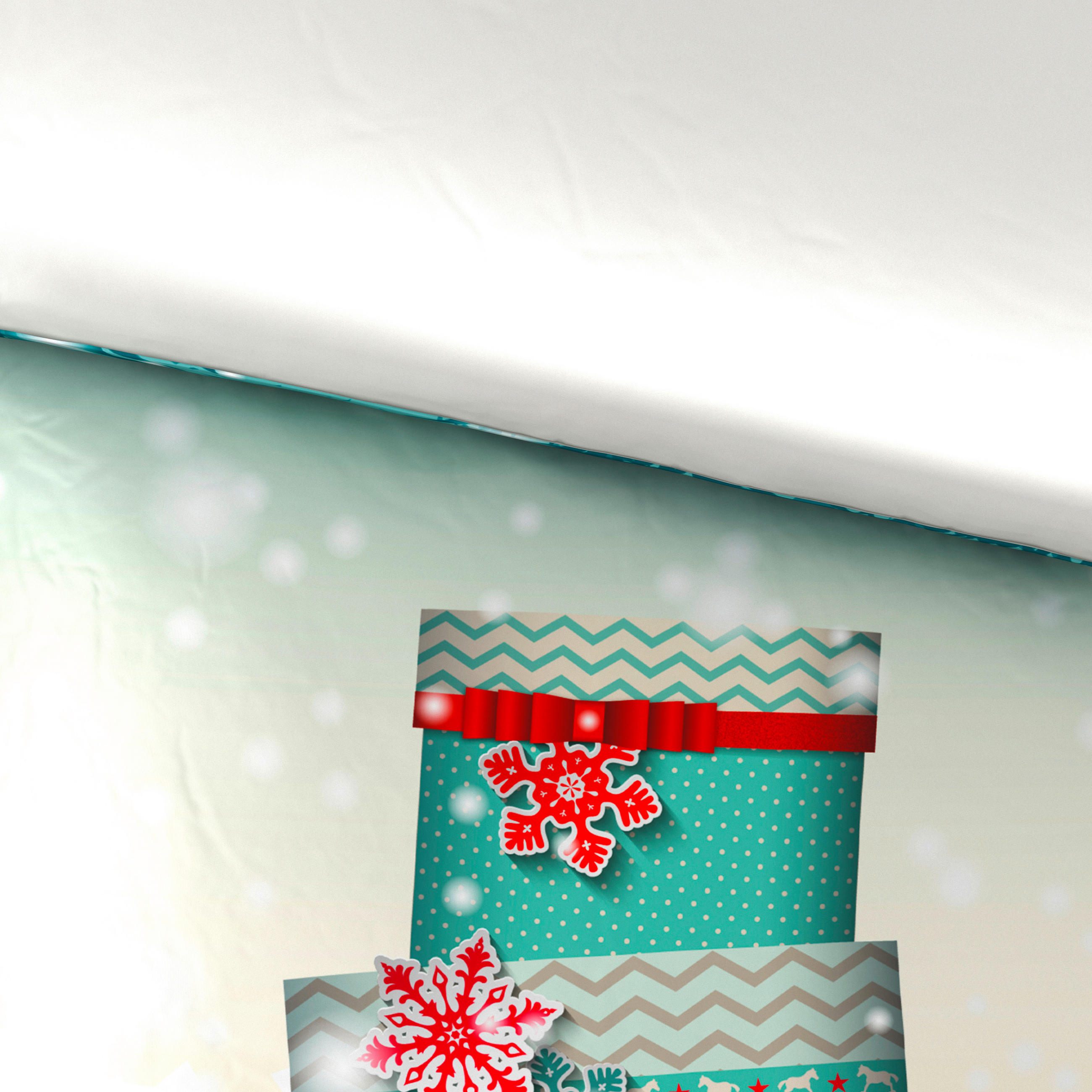 POSTELJINA SA DVA LICA Christmas Collection 140/200 cm saten plava, bela  - bela/plava, Osnovno, tekstil (140/200cm) - X-Mas