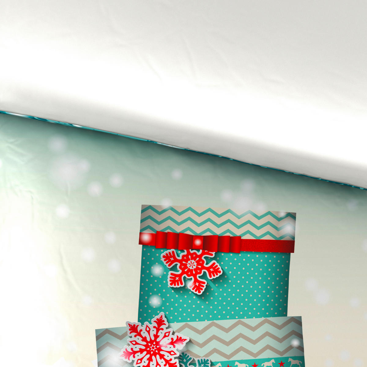 POSTELJINA SA DVA LICA Christmas Collection 140/200 cm saten plava, bela  - bela/plava, Osnovno, tekstil (140/200cm) - X-Mas