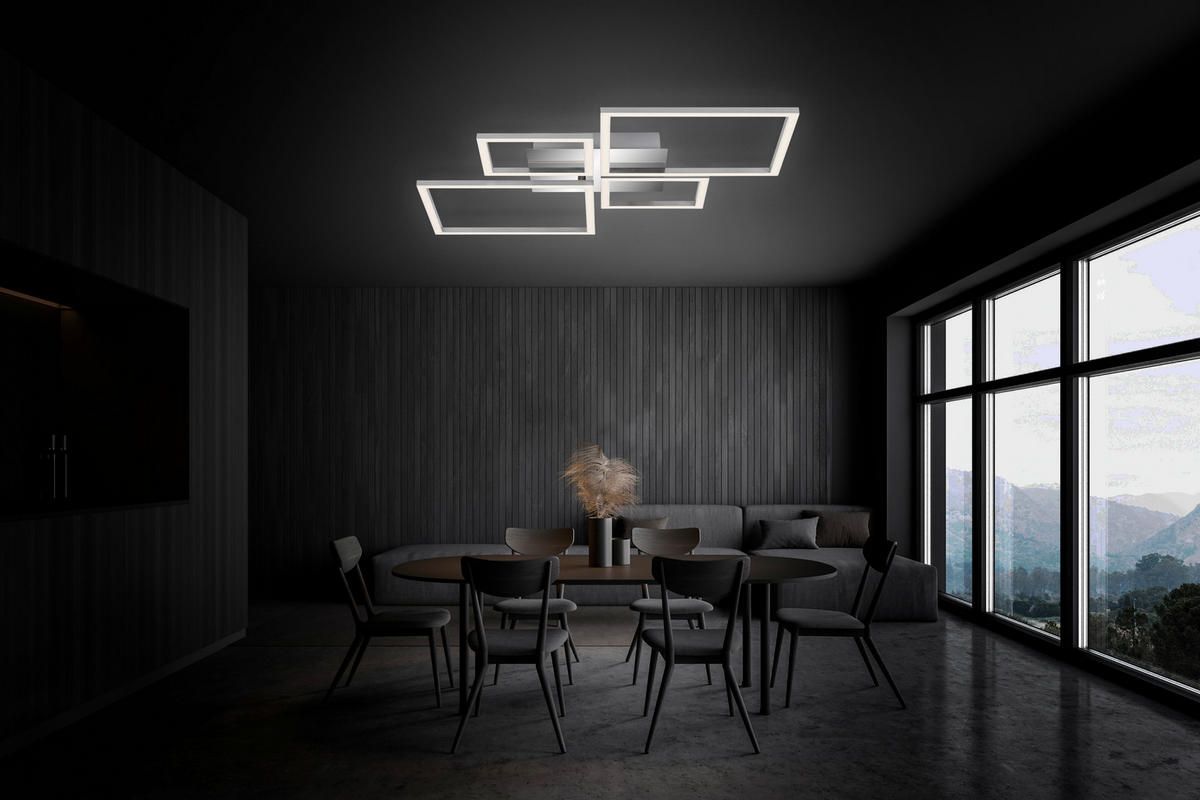 LED-DECKENLEUCHTE 75/47/7,3 cm  - Chromfarben/Alufarben, Design, Kunststoff/Metall (75/47/7,3cm)